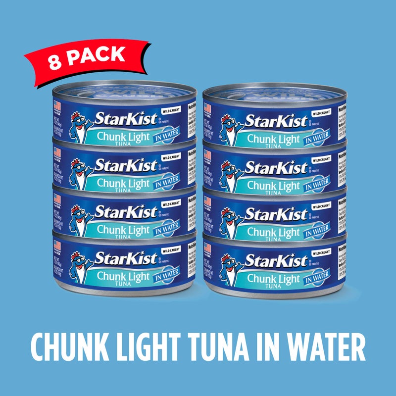 StarKist Chunk Light Tuna in Water, 5 oz (8 Pack) Canned Tuna Fish, Wild Caught, Gluten Free, Ready to Eat, Perfect for Salads, Keto Meals and Snacks, with 20g Protein & 90 Calories Per Serving - Image 2